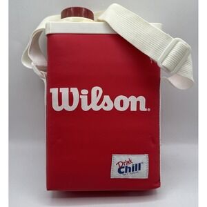Vintage Wilson Tour‎ Tennis  Shoulder Water Bottle Sling Red Drink Cool Read